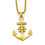 Gold stainless steel Anchor pendant 