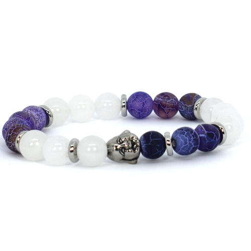 White and purple bloom bracelet
