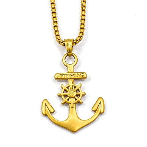 Gold stainless steel Anchor pendant 