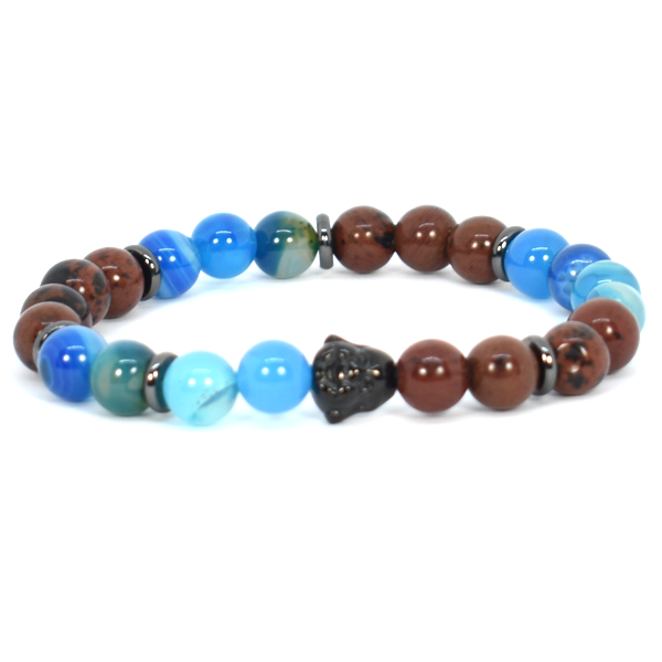 Blue and brown Pacific beads bracelet