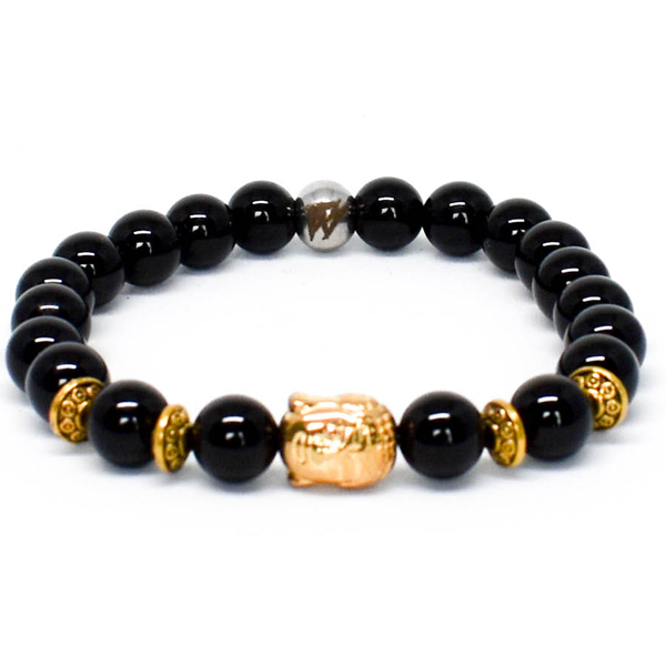 Black and gold master beads bracelet