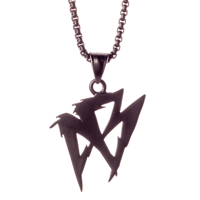 Jet Black Insignia stainless steel necklace