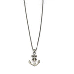 Silver stainless steel anchor necklace
